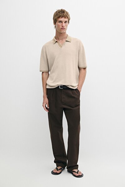 Massimo Dutti %100 pamuklu triko polo yaka kazak