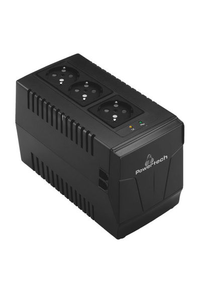 POWERTECH σταθεροποιητής ρεύματος PT-AVR-1500, 1500VA, 3x έξοδοι πρίζας