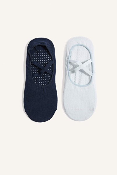 DeFacto Women's Defactofit 2Li Cotton Pilates Socks Y6624Azns