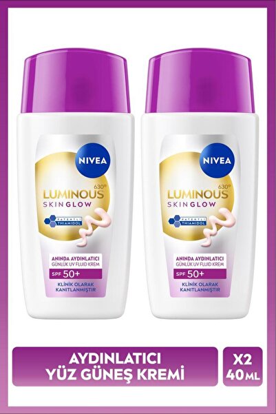 NIVEA Spf50+ Sunscreen Luminous630 Skin Glow Brightening Face Cream 40ml, Moi...