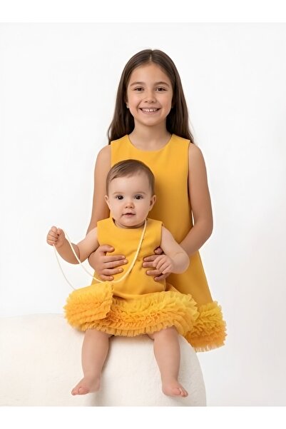 MODA Kız Bebek Tütü Detaylı Çanta Aksesuarlı Elbise