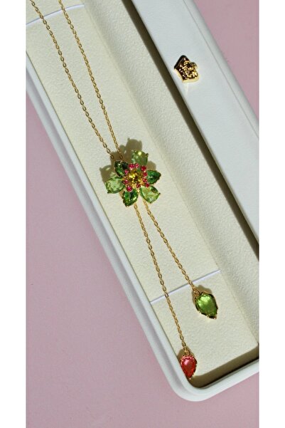 Umrece Ldyllia Vintage 5 Leaf Tear Drop Elevator Chain Necklace