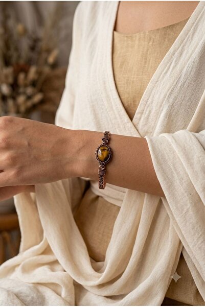 DOĞA KUTUSU Natural Tiger's Eye Stone, Compatible with Leo, Capricorn, and Ar...