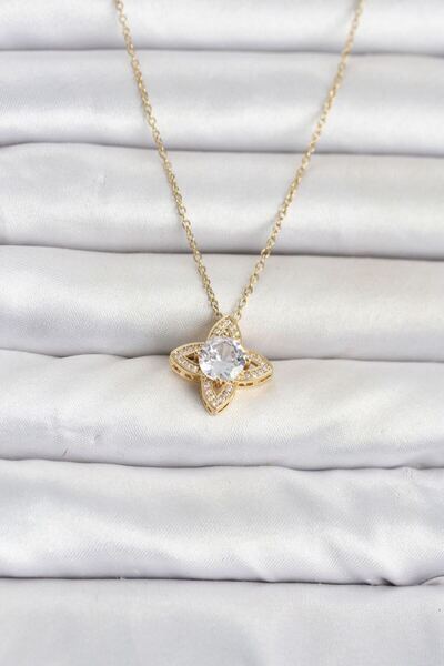 norsary 316L Steel Chain Gold Color Clover Model Women's Necklace
