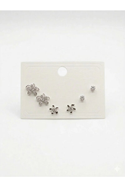 Inure Jewelry Flower Detailed Six-Piece Earrings - Kp00628