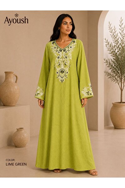 AYOUSH Women's Long Embroidered Robe Luxurious Oriental Design Long Sleeves L...