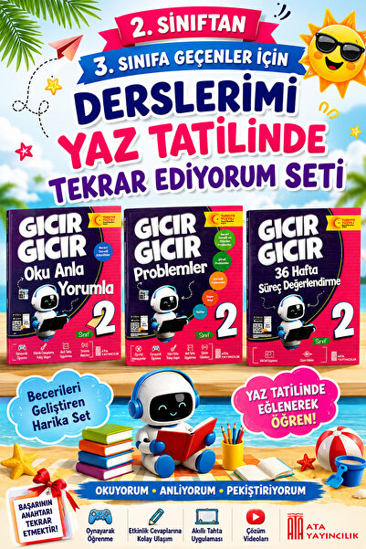 Ata Yayıncılık 2.Sınıftan 3.Sınıfa Geçenler İçin Derslerimi Yaz Tatilinde Tek...