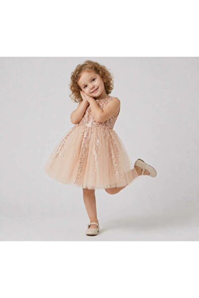 LİLİYUM Girls' Sequin Tulle Princess Evening Dress Birthday Party Wedding Spe...