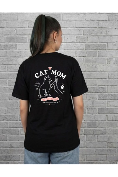 Krays Women's White Cat Mom Design T-Shirt - 100% Cotton Regular Fit T-Shirt ...