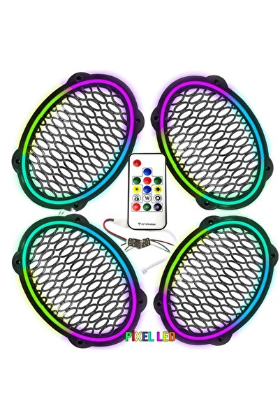 POKU16 Piksel Ledli Animasyonlu Oval 6x9 Midrange Hoparlör Kapak 4 Adet 358 M...