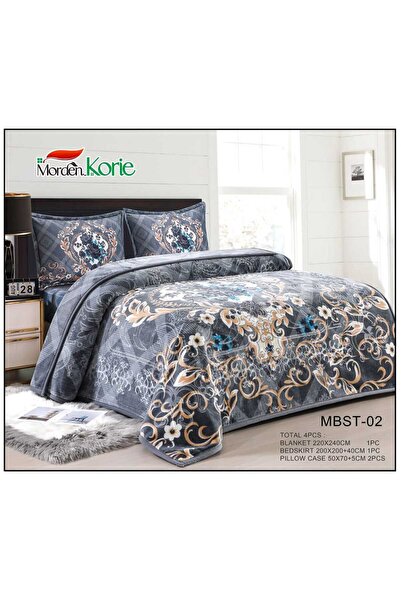 BIET ALMAFROSHAT Muka Blanket Set Velvet Fabric 4-Piece Set