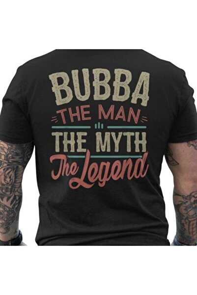 23 nisan تي شيرت رجالي بطبعة BUBBA MAN THE MYTH The Legend - نص ملون جريء بتص...