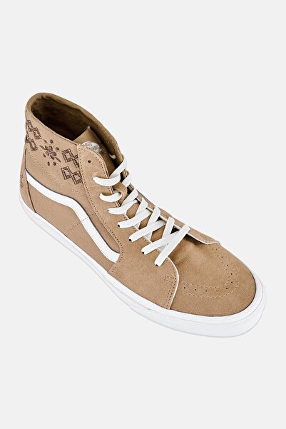 Vans حذاء سكيت رجالي Sk8-Hi برباط مدبب، لون بني فاتح