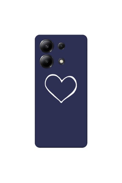 Other Xiaomi Redmi Note 13 4G White heart Dark blue Colored Silicone TPU Θήκη