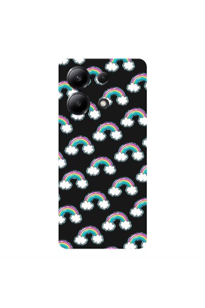 Other Xiaomi Redmi Note 13 4G Cute rainbows Black Colored Silicone TPU Θήκη