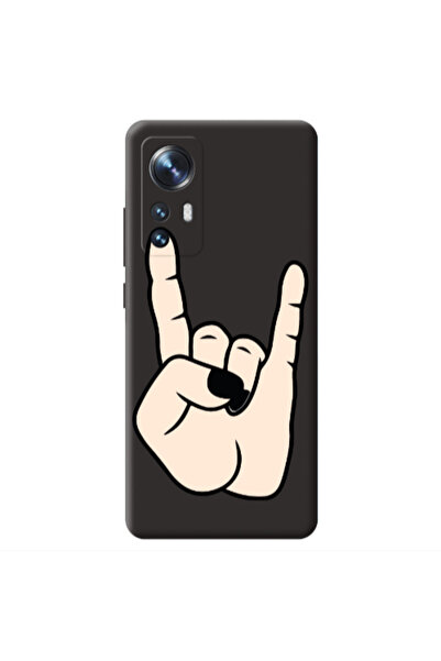Other Xiaomi Mi 12 Rock Black Colored Silicone TPU Θήκη