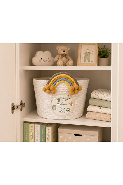 Berçak Home Baby Shower Gift Basket Welcome Baby Boy Baby Room Organizer Stor...