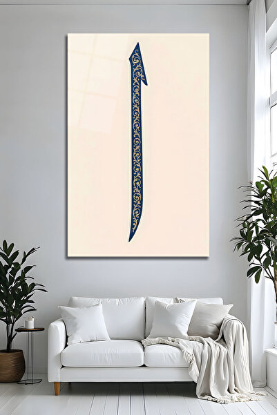 Parıltı Yayınları Pictură modernă pe sticlă cu literă islamică Elif, crem, de...