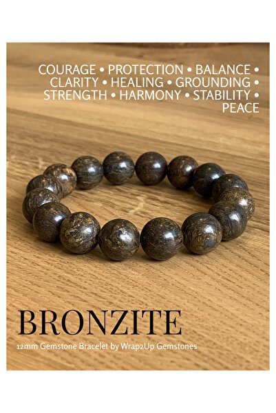 Wrap2Up BRONZITE 12mm GEMSTONE BRACELET