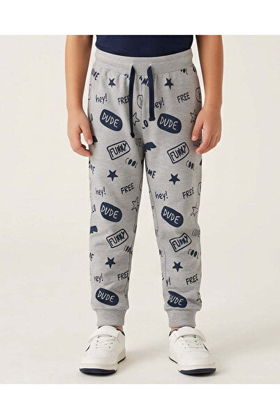 REDTAG Boys Grey Printed Active Pants