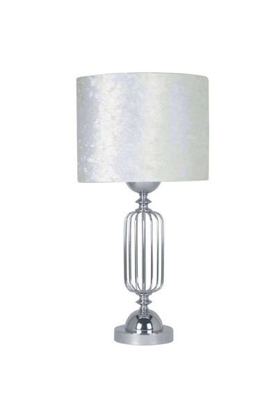 MARHOME Επιτραπέζιο Φωτιστικό 15-00-23006 30,5x60εκ. 1xΕ27 Λευκό-Ασημί