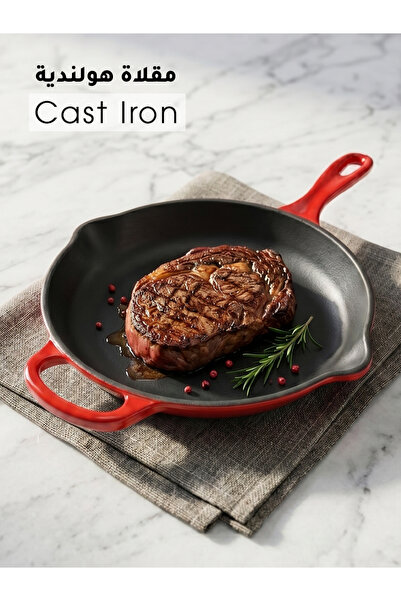 genric Healthy Cooking Cast Iron Dutch Oven 30cm Red and Black 2.3kg