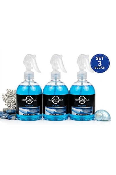 Romantica Set 3 x Spray Odorizant de Cameră Scents Ocean, 500 ml