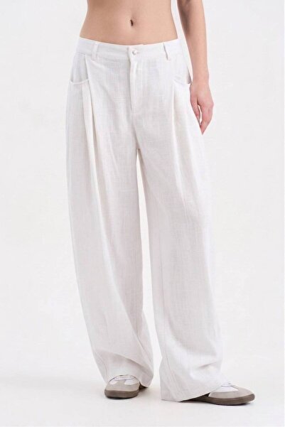 tw3 Women's 100% cotton pile detailed balloon fit design pants