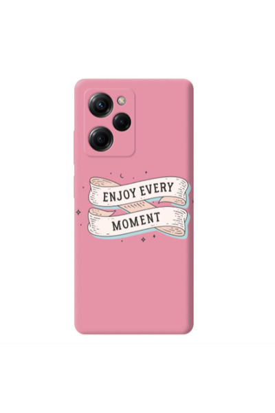 Other Xiaomi Poco X5 Pro Enjoy Every Moment 2 Pink Colored Silicone TPU Θήκη