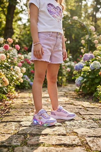 Kiko Kids Heart Işıklı Günlük Cırtlı Kız Çocuk Spor Ayakkabı