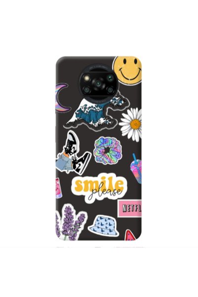 Other Xiaomi Poco X3 /X3 Pro Smile Moon Black Colored Silicone TPU Θήκη
