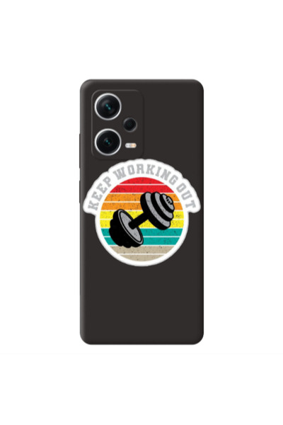 Other Xiaomi Poco X5 Keep working out Black Colored Silicone TPU Θήκη