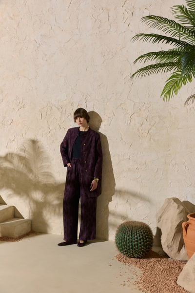 Aker Plum Jacquard Trousers