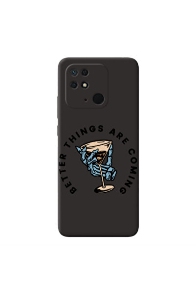 Other Xiaomi Redmi 10C Better Things Are Coming Black Colored Silicone TPU Θήκη