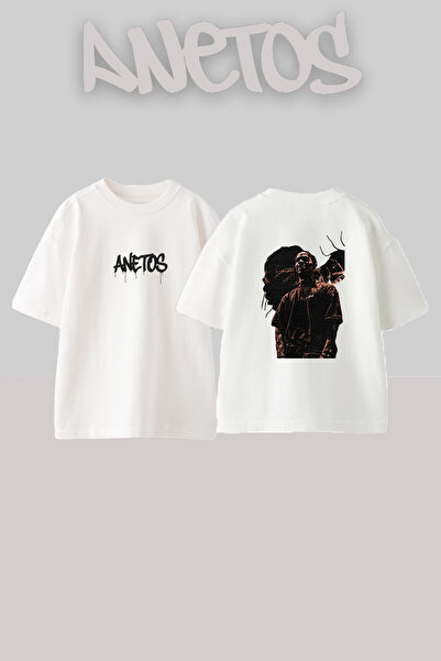 Anetos Travis Scott_122 Dizajn Štampana Oversize Bela Majica
