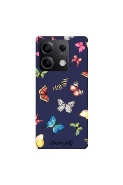 Other Xiaomi Redmi Note 13Pro 5G Mixed Butterflys Dark blue Colored Silicone ...