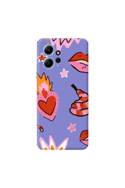 Other Xiaomi Redmi Note 12 4G Snake heart Purple Colored Silicone TPU Θήκη