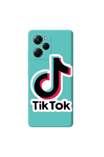 Other Xiaomi Poco X5 Pro Tik Tok Turquoise Colored Silicone TPU Θήκη