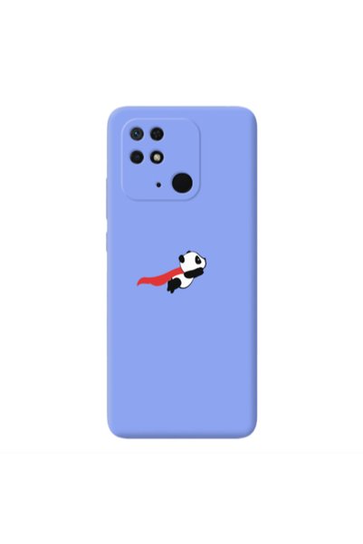 Other Xiaomi Redmi 10C kite flying panda Light Purple Colored Silicone TPU Θήκη