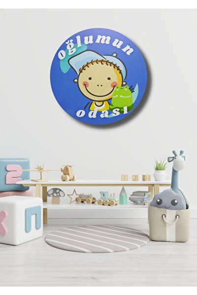 SHELİFE Children's Room Painting Wooden Door Wall Painting