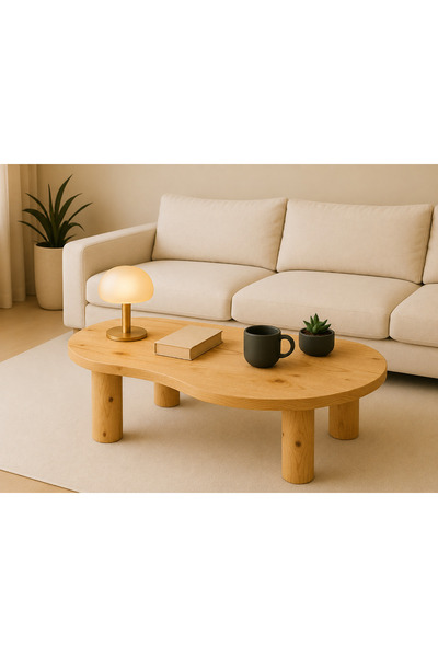 Paswood Modern Tasarımlı Masif Ahşap Orta Sehpa