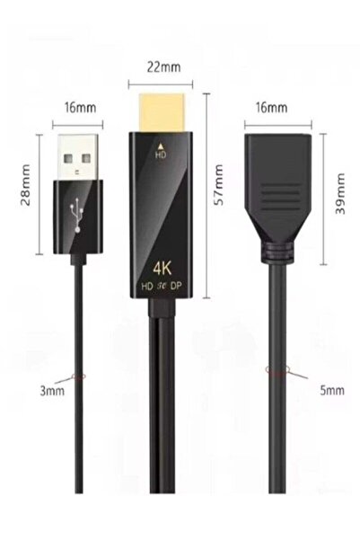 Generic HDMI To Displayport Adapter 4k@60Hz, Male To Female Converter Cable H...
