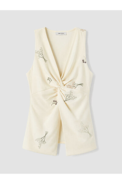 LC Waikiki Sparkling Choices V Planting Embroidery Women's Vest from Shining ...