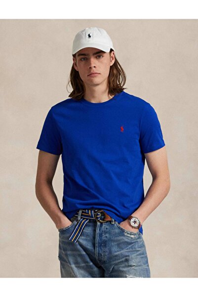 Ralph Lauren Blue Klasik Kesim Jersey Bisiklet Yaka Tişört 646714.