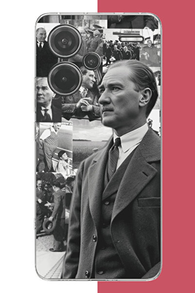Aksesuarist Redmi Note 13 PRO PLUS Uyumlu atatürk kolaj.jpeg UV Baskılı Silik...