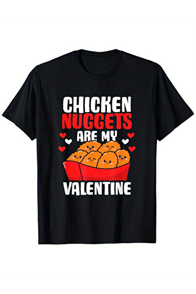 BASEPULSE تي شيرت بطبعة "Chicken Nuggets Are My Valentine" ناعم وقابل للتنفس،...