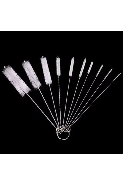 Choice 10pcs white 10pcs Nylon Bottle Straw Household Cleaning Brush Set Kitc...