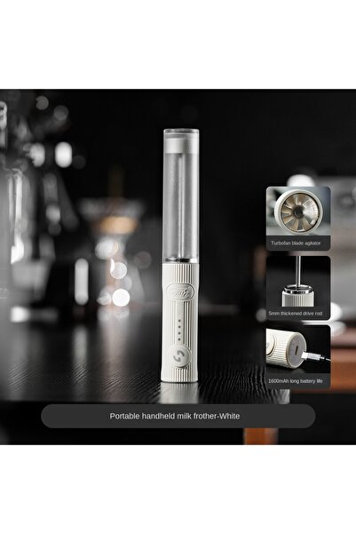 Choice4 White Wireless Electric Mini Milk Frother Coffee Whisk Portable Egg B...