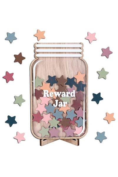 Choice STAR 36 Wooden Star Reward Jars, Bohemian Star Paper-Cutting Positive ...