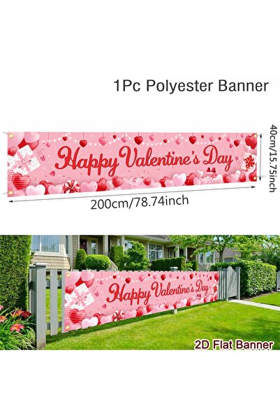 Choice Style-01 Valentine's Day Outdoor Love Heart Background Decor Banner fo...